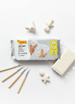 Jovi Air Dry Clay blanca – pasta para modelar – secado al aire 24-48h – ingredientes naturales – sin horno