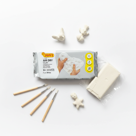Jovi Air Dry Clay blanca – pasta para modelar – secado al aire 24-48h – ingredientes naturales – sin horno