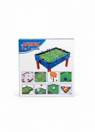 Action juego mesa 6 en 1 hockey fútbol básquet boliche billar golf niños 3 años