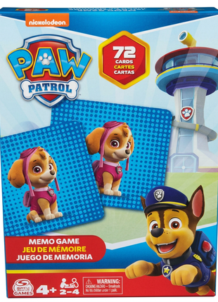 Juego de memoria Paw Patrol en su caja