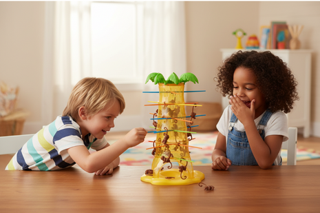 Tumblin' Monkeys juego de habilidad - niños jugando en familia, diversión y concentración desde 3 años