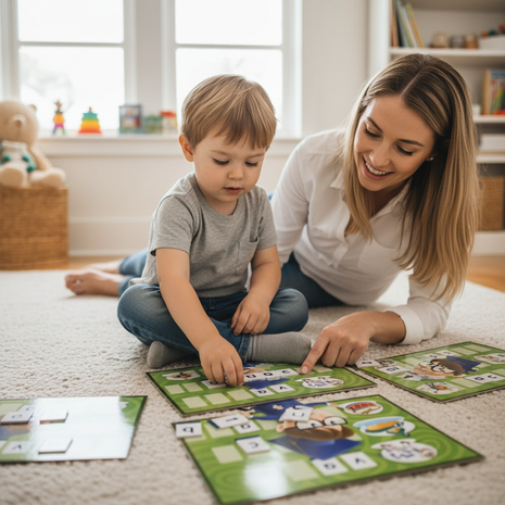 Jugando y Leyendo – aprender a leer jugando – fichas de letras y tableros – juego educativo para niños