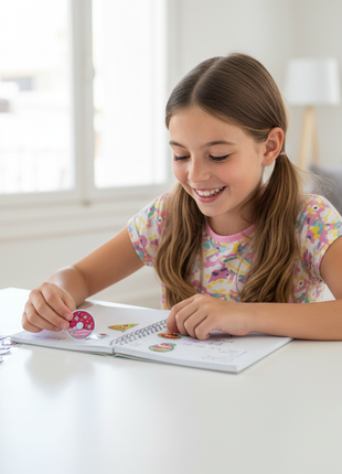 Kipit Sticker Comida – Lifestyle niña usando stickers