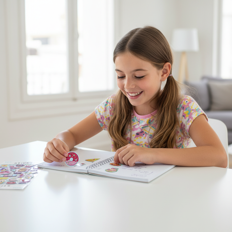 Kipit Sticker Comida – Lifestyle niña usando stickers