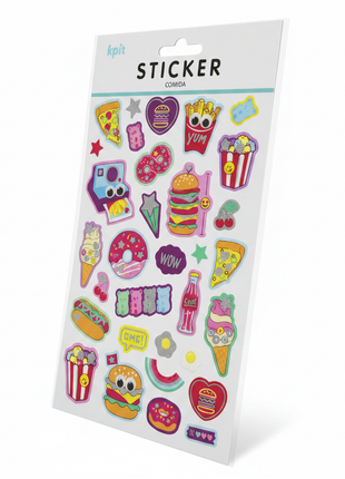 Kipit Sticker Comida – Ángulo 3/4 fondo blanco