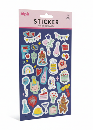 Kipit Sticker Glitter Celebración tres cuartos