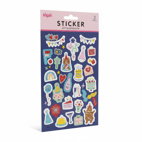 Kipit Sticker Glitter Celebración tres cuartos