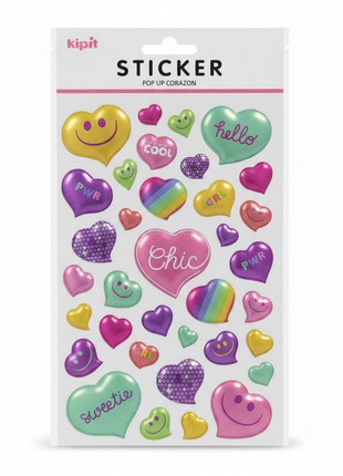 Kipit Sticker Pop Up Corazon – Fondo Blanco