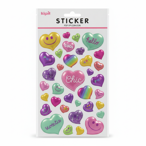 Kipit Sticker Pop Up Corazon – Fondo Blanco