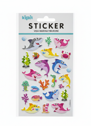 Kipit Sticker Vida Marina Tiburone – Fondo Blanco