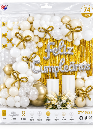 Kit blanco dorado bolsa