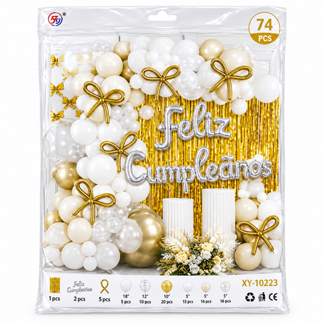Kit blanco dorado bolsa