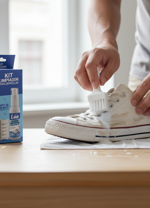 Kit Limpiador de Zapatillas en situación de uso