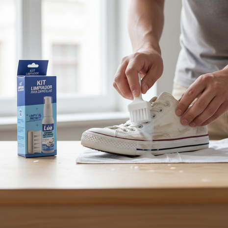 Kit Limpiador de Zapatillas en situación de uso