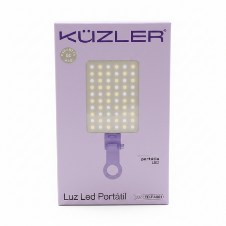 LUZ LED PORTATIL BATERIA INTEGRADA 3 TONOS KUZLER LILA