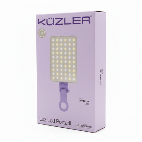 LUZ LED PORTATIL BATERIA INTEGRADA 3 TONOS KUZLER LILA
