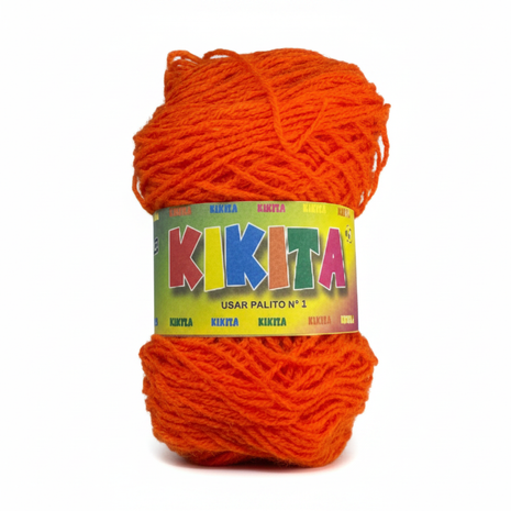 Lana KIKITA naranja fondo blanco