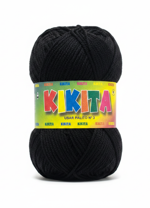 Lana KIKITA negra fondo blanco