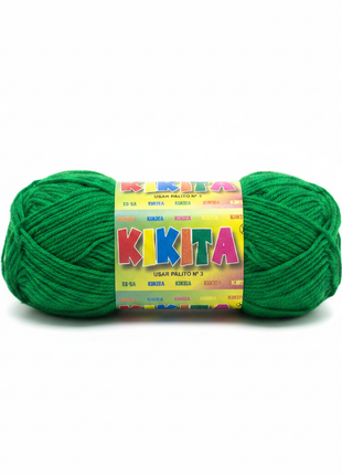 Lana KIKITA verde fondo blanco