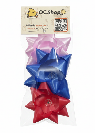 Lazos Estrella Rosa-Azul-Rojo