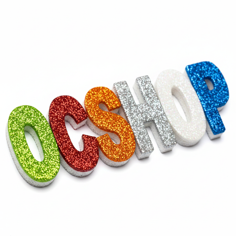 Letras Foami Glitter Medianas - Macro OCSHOP