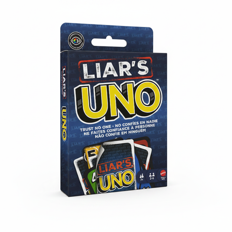 Liar's UNO Mattel – juego de cartas familiar – 2 a 6 jugadores – estrategia y engaño – mayores de 7 años