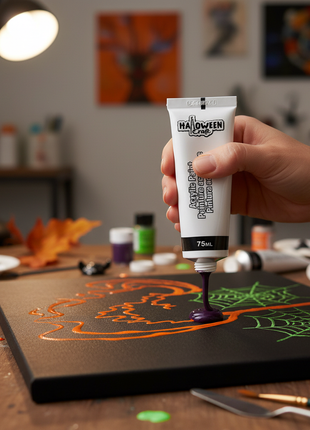 Halloween Craft pintura acrílica 75ml aplicación sobre lienzo manualidades uso real Perú

