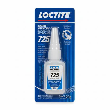 Loctite 725 – adhesivo cianoacrilato 20g en blíster azul original – pegamento instantáneo de alta resistencia para goma y plástico