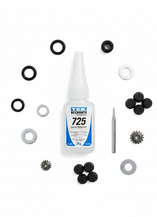 Loctite 725 – super glue 20g con accesorios industriales – solución profesional para pegado de goma, plástico y metal

