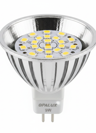 Opalux LED MR16 9W – chip LED de alta eficiencia – base GU5.3 – foco empotrado de larga duración y bajo consumo

