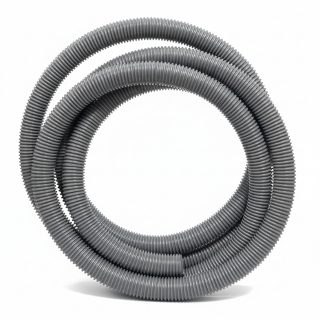 Manguera flexible gris fondo blanco profesional