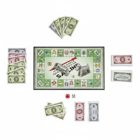 Monopoly Viaje flat lay