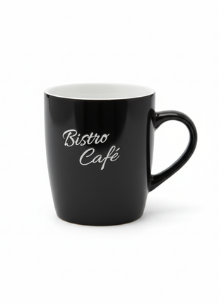 Mug 12oz Bistro Café Negro - fondo blanco