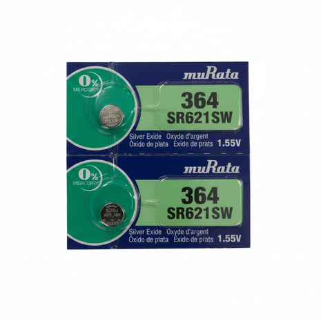 Murata 364 SR621SW – 2 pilas tipo botón de óxido de plata – larga duración para relojes y joyería de precisión

