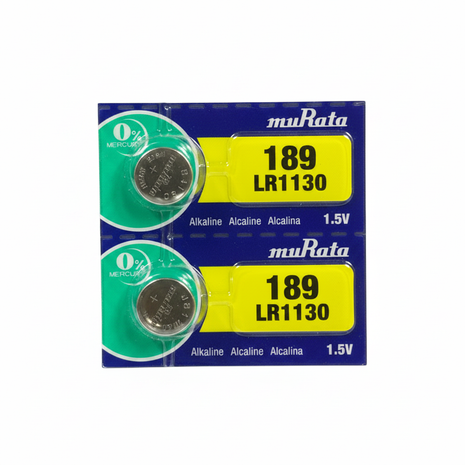 muRata LR1130 pilas fondo blanco