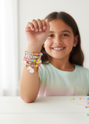 Niña con pulseras Noodles