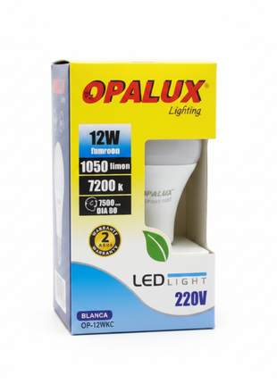 Opalux foco LED 12W luz blanca – 1650 lúmenes – 6000K – bajo consumo 220V – reemplazo eficiente – Envíos express


