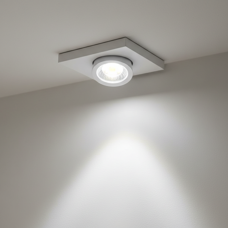 Opalux LED dicroico GU10 9W – instalado en spot empotrado – iluminación blanca brillante para hogar y oficina

