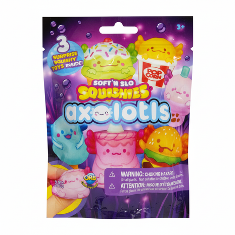 ORB Squishies Axolotls — bolsa frontal