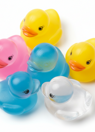 ORB Teeny Tiny Ducks patitos goma translúcida colores vibrantes textura suave premium