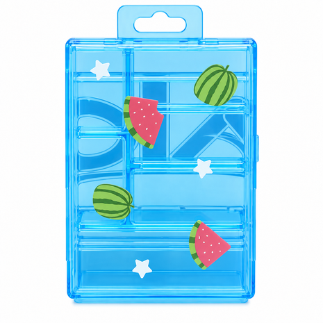 Organizador azul cerrado