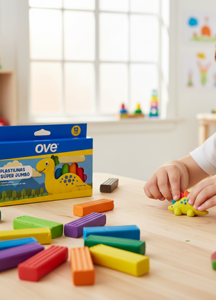 OVE Plastilinas Súper Jumbo modelado creativo infantil colores vivos motricidad fina