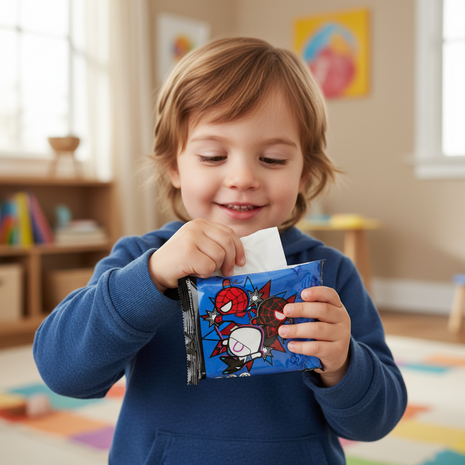 Pañuelos Spider-Man Marvel – uso diario para niños – suaves y resistentes – diseño chibi coleccionable