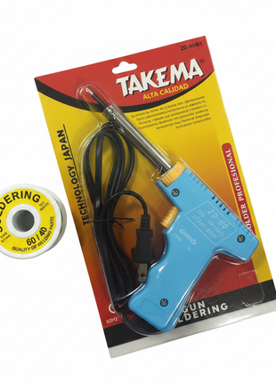 Pack Pistola TAKEMA + Estaño fondo blanco profesional