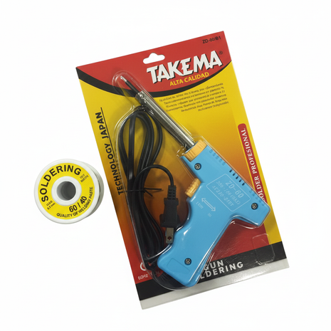 Pack Pistola TAKEMA + Estaño fondo blanco profesional