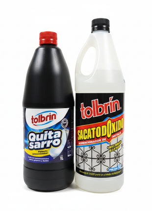 Pack Tolbrin Quita Sarro + SacaTodOxido fondo blanco