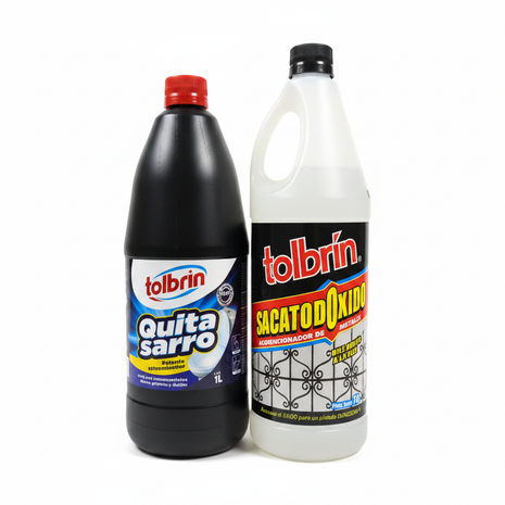 Pack Tolbrin Quita Sarro + SacaTodOxido fondo blanco