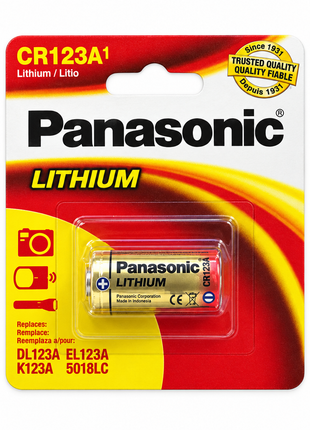 Panasonic CR123A flat lay