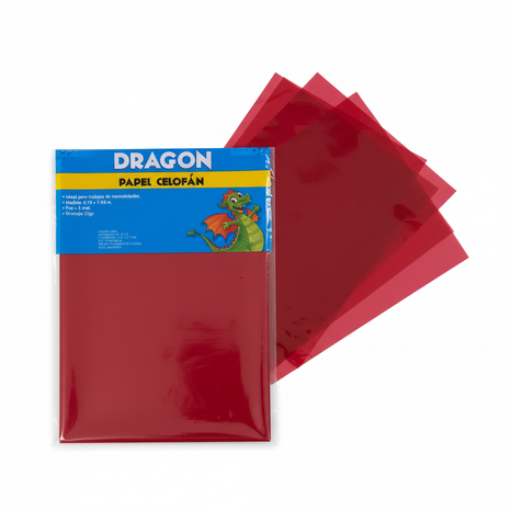 Papel Celofán Dragón flat lay