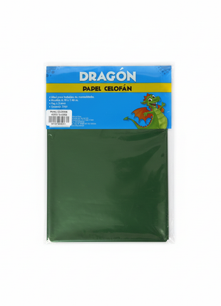 Papel Celofán Dragón Verde flat lay